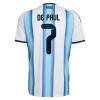 Argentina De Paul 7 Hjemmedrakt VM 2026 Kortermet