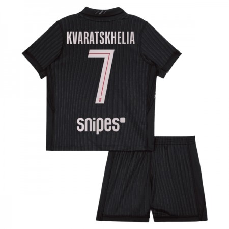 Paris Saint-Germain Kvaratskhelia 7 Jordan Barn Fjerdedrakt 2025-26 Kortermet