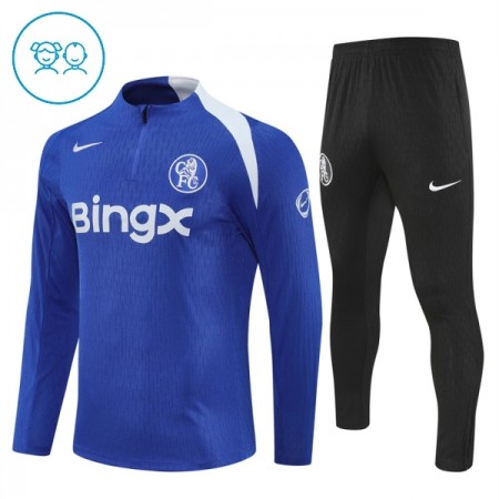 Chelsea Barn Trenings Collegegenser 2025-26 Kvart-Zip Blå