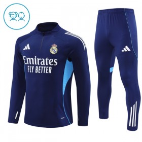 Real Madrid Barn Trenings Collegegenser 2025-26 Kvart-Zip Navy