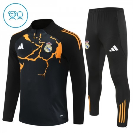 Real Madrid Barn Trenings Collegegenser 2025-26 Kvart-Zip Svart