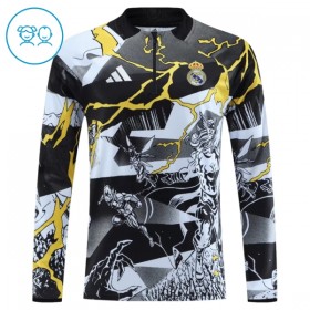 Real Madrid Marvel Barn Trenings Collegegenser 2026-27 Kvart-Zip Svart