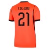 Nederland F. De Jong 21 Barn Hjemmedrakt VM 2026 Kortermet