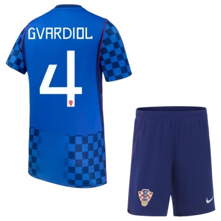 Kroatia Gvardiol 4 Barn Bortedrakt VM 2026 Kortermet