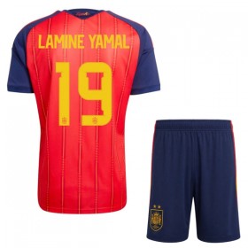 Spania 2 Stars Lamine Yamal 19 Barn Hjemmedrakt VM 2026 Kortermet