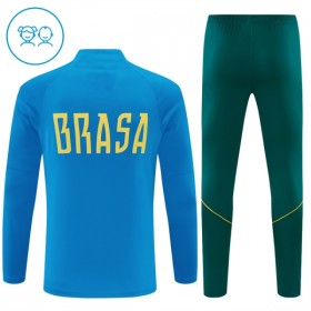 Brasil Barn Trenings Collegegenser 2026-27 Kvart-Zip Blå