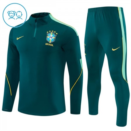 Brasil Barn Trenings Collegegenser 2026-27 Kvart-Zip Grønn Brasil Barn Trenings Collegegenser 2026-27 Kvart-Zip Grønn