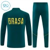 Brasil Barn Trenings Collegegenser 2026-27 Kvart-Zip Grønn