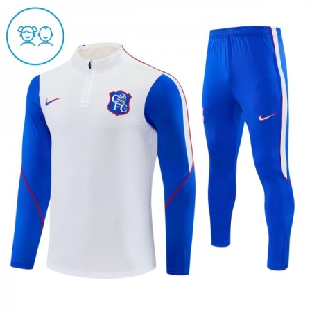 Chelsea Barn Trenings Collegegenser 2026-27 Kvart-Zip Hvit
