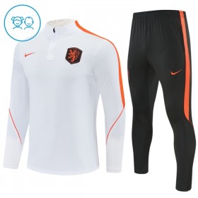 Nederland Barn Trenings Collegegenser 2026-27 Kvart-Zip Hvit