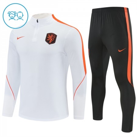 Nederland Barn Trenings Collegegenser 2026-27 Kvart-Zip Hvit