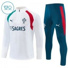 Portugal Barn Trenings Collegegenser 2026-27 Kvart-Zip Hvit